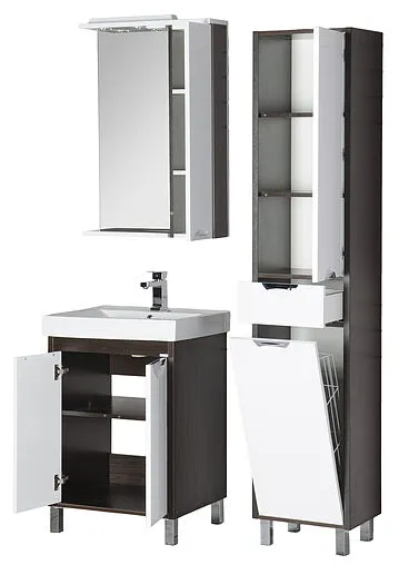 Шкаф-зеркало Aquanet Гретта 60 R белый/венге 00173994