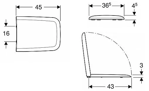 Крышка-сиденье для унитаза с микролифтом Geberit iCon белый 500.837.01.1 Крышка-сиденье для унитаза с микролифтом Geberit iCon белый 500.837.01.1