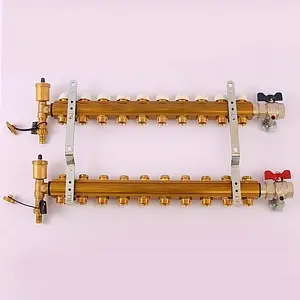 Группа коллекторная без расходомеров 10 отводов 1&quot;в/в x ¾&quot;ек Tiemme 3870036, 3