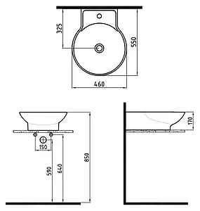 Раковина Bien Harmony 46 белый HRLG04601FD1W3000, 2