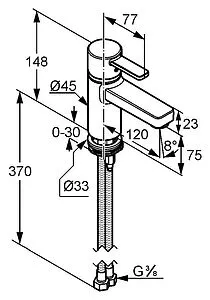 Смеситель для раковины Kludi Zenta XL хром 382620575 Смеситель для раковины Kludi Zenta XL хром 382620575, 2