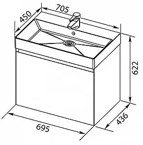Тумба-умывальник Aquanet Нью-Йорк 70 орех 00203946+ Тумба-умывальник Aquanet Нью-Йорк 70 орех 00203946+, 2