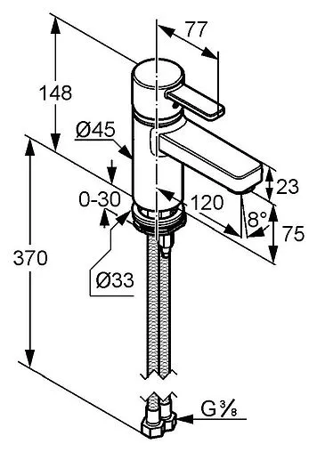 Смеситель для раковины Kludi Zenta XL хром 382620575 Смеситель для раковины Kludi Zenta XL хром 382620575