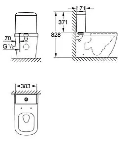 Бачок для унитаза Grohe Euro Ceramic белый 39332000 Бачок для унитаза Grohe Euro Ceramic белый 39332000, 2