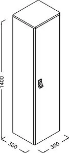 Шкаф-пенал подвесной Isvea Supra 35 тёмно-серый 27SP3108441I Шкаф-пенал подвесной Isvea Supra 35 тёмно-серый 27SP3108441I, 2