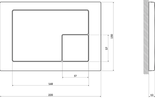 Клавиша смыва для унитаза Cersanit Corner 64077 белый глянцевый