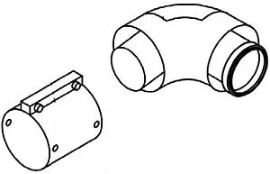 Колено для дымохода Ø 60/100мм ∠ 90° (Al) для конденсационных котлов Protherm 0020257011 / 0020109170, 1