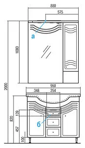Шкаф-зеркало Aquaton Домус 95 L белый 1A001002DO01L, 2