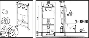 Комплект 4 в 1 Roca Debba Rimless 893104970, 2