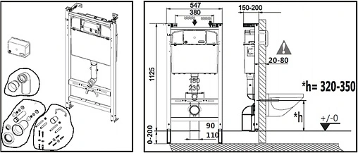 Комплект 4 в 1 Roca Debba Rimless 893104970