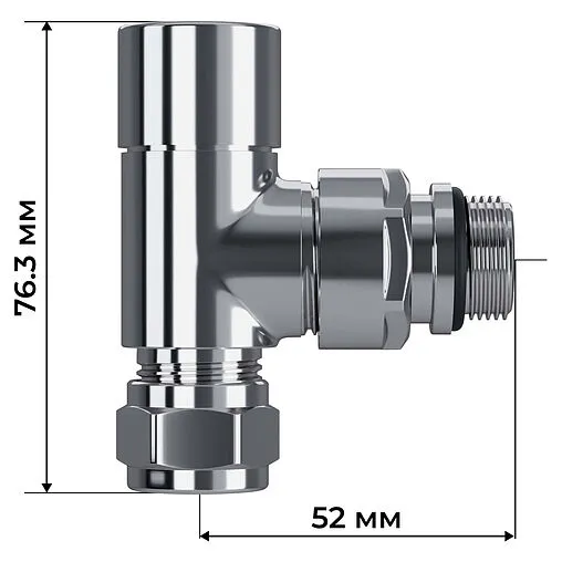 Комплект вентилей терморегулирующих трехосевых 15x1.0 x ½&quot;н Royal Thermo Design Pro хром RATVXT11215CH