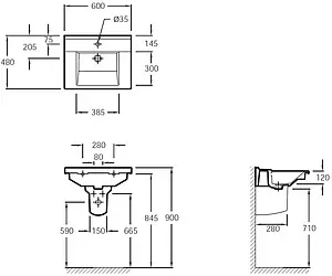 Раковина Jacob Delafon Struktura 60 белый EXI112-00 Раковина Jacob Delafon Struktura 60 белый EXI112-00, 2