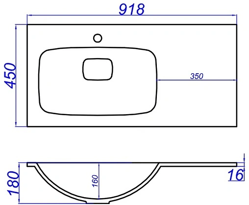 Раковина Aqwella Malaga 90 L белый Mal.09.04.D-L