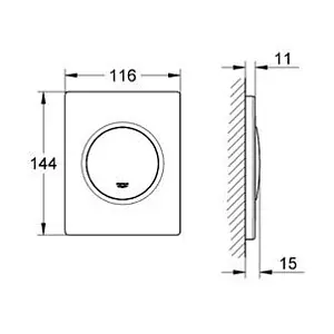 Клавиша смыва для писсуара Grohe Nova Cosmopolitan 38804P00 хром матовый Клавиша смыва для писсуара Grohe Nova Cosmopolitan 38804P00 хром матовый, 3