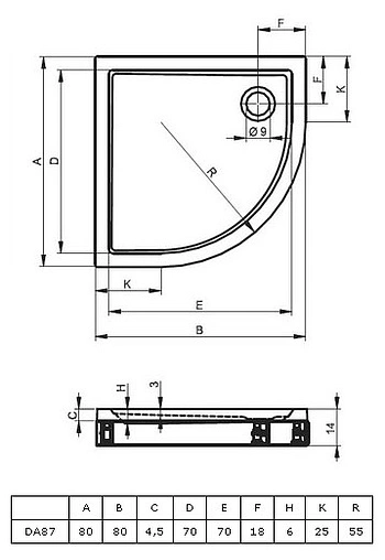 Поддон для душа Riho Davos 279 D002018005
