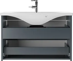 Тумба-умывальник подвесная Домино Karat 80 дуб вотан/антрацит DK3202T+4627173210119, 5