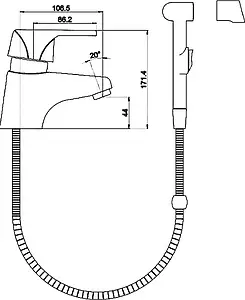 Смеситель для раковины с гигиеническим душем Timo Nordic хром 0151G Смеситель для раковины с гигиеническим душем Timo Nordic хром 0151G, 2