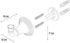 Крючок Fixsen Luksor чёрный/золото FX-71605B Крючок Fixsen Luksor чёрный/золото FX-71605B, 3