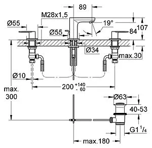 Смеситель для раковины Grohe Eurosmart Cosmopolitan хром 20187000, 2