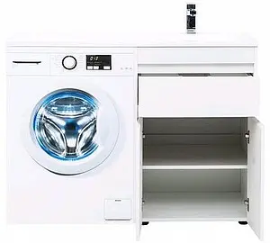 Тумба-умывальник напольная над стиральной машиной Aquanet Токио 120 R белый 00236917+00235500, 4