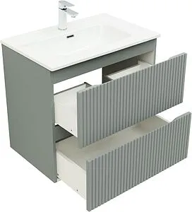 Тумба-умывальник подвесная Aquanet Джейн (Flat) 70 мисти грин 00335433+, 4