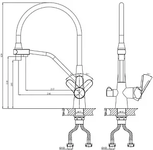 Смеситель для кухни с подключением к фильтру D&K Rhein Marx хром DA1391901 Смеситель для кухни с подключением к фильтру D&K Rhein Marx хром DA1391901, 2