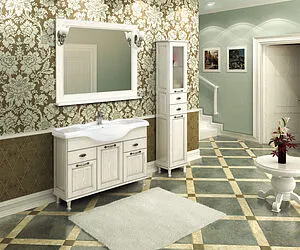 Шкаф-пенал напольный Aquaton Жерона 35 R белое серебро 1A158903GEM2R, 4