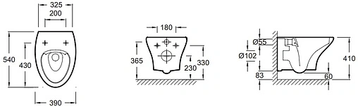 Унитаз подвесной безободковый Jacob Delafon Nouvelle Vague Rimless белый EDJ102-00