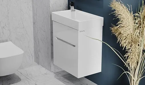 Тумба под умывальник подвесная Raval Brik 55 белый Brk.01.55/P/W/RL