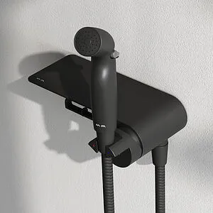 Гигиенический душ со смесителем и полкой Am.Pm Func чёрный матовый F0H8F922, 3