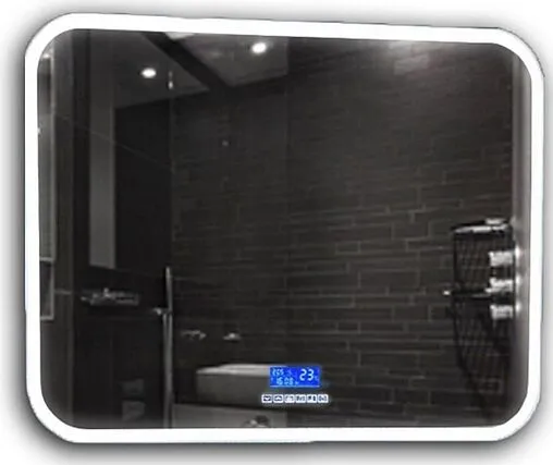 Зеркало с подсветкой Continent Demure Led 90x70 с музыкальным блоком, с подогревом белый ЗЛП448