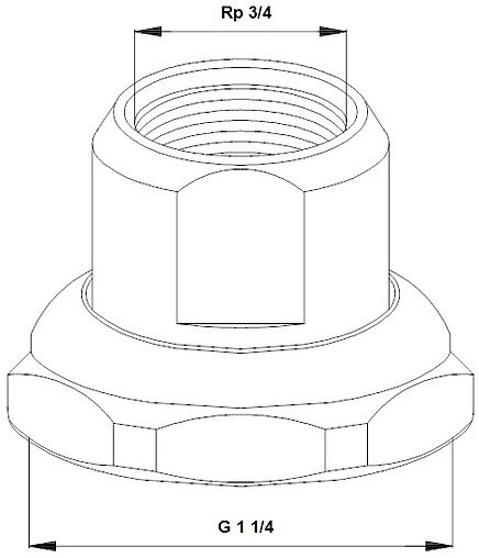 Соединение с накидной гайкой 1¼"в x ¾"в Grundfos 529982 Соединение с накидной гайкой 1¼"в x ¾"в Grundfos 529982