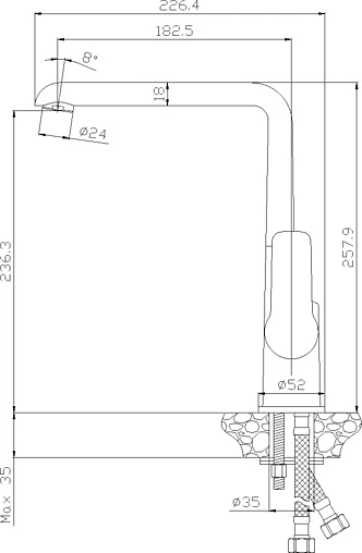 Смеситель для кухни Rossinka белый/хром W35-23