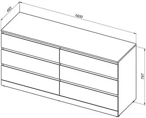 Комод напольный Aquanet Сканди 160 дуб крафт 00302547, 2