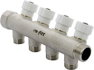 Коллектор регулирующий проходной 4 отвода ¾&quot;в/н x ½&quot;к Uni-fitt 400N3240, 5