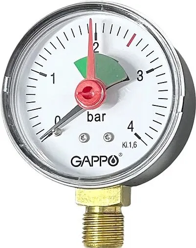 Манометр радиальный Gappo 50мм 4 бар ¼&quot; G1470.4