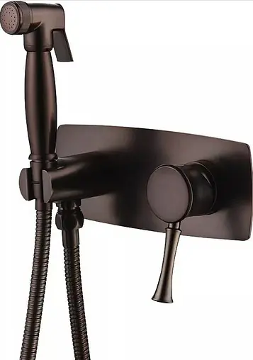 Гигиенический душ со смесителем Lemark Peretto чёрный кофе LM6319RB