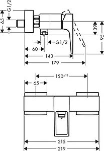 Смеситель для душа Hansgrohe Metropol хром 74560000 Смеситель для душа Hansgrohe Metropol хром 74560000, 2