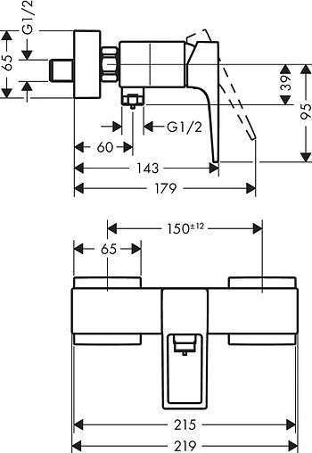 Смеситель для душа Hansgrohe Metropol хром 74560000