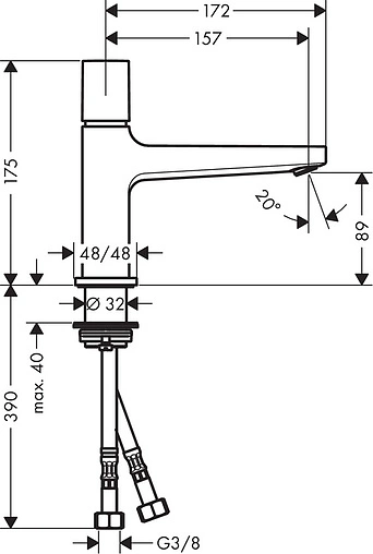 Смеситель для раковины Hansgrohe Metropol 100 хром 32570000