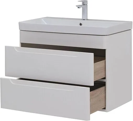 Тумба-умывальник подвесная Aquanet София 80 белый глянец 00274002+11080-KL