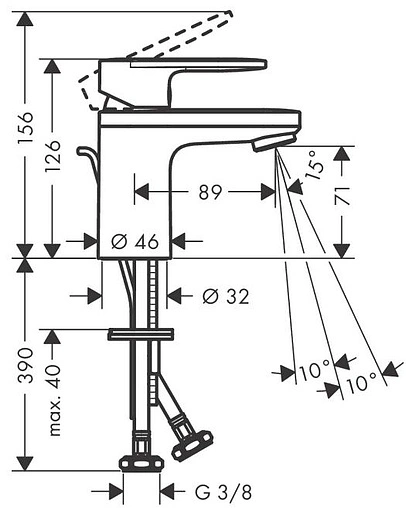 Смеситель для раковины Hansgrohe Vernis Blend 70 хром 71570000