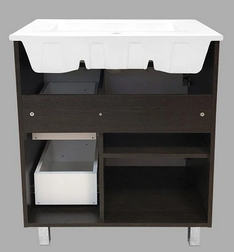 Тумба-умывальник напольная Comforty Манчестер 75 белый/венге