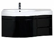 Тумба-умывальник подвесная Aquanet Опера 115 L чёрный 00169612+00169398