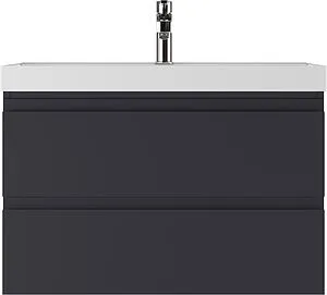 Тумба-умывальник подвесная Домино Graffo 80 графит DGr2106T+4627173210188, 3