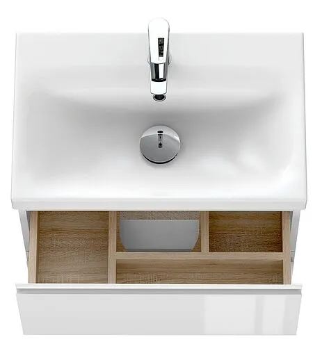 Тумба-умывальник подвесная Cersanit Moduo Slim 60 белый 64125+S-UM-MOD60SL/1