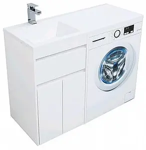 Тумба-умывальник напольная над стиральной машиной Aquanet Токио 110 L белый 00237745+00235497, 5