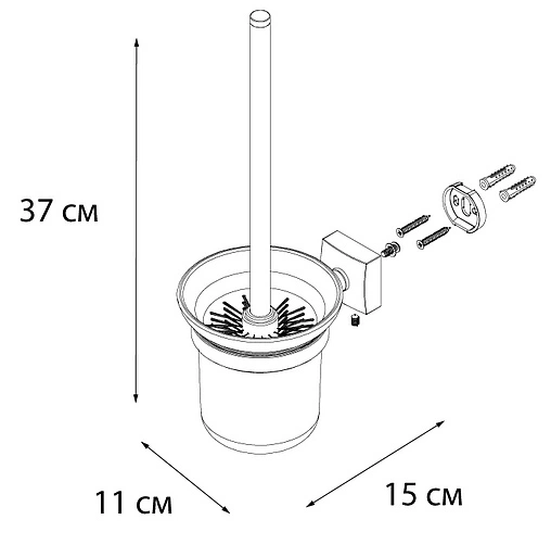 Ёршик для унитаза Fixsen Kvadro хром FX-61313