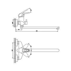 Смеситель для ванны с длинным изливом Gross Aqua Optima хром 7518511C-35F Смеситель для ванны с длинным изливом Gross Aqua Optima хром 7518511C-35F, 2