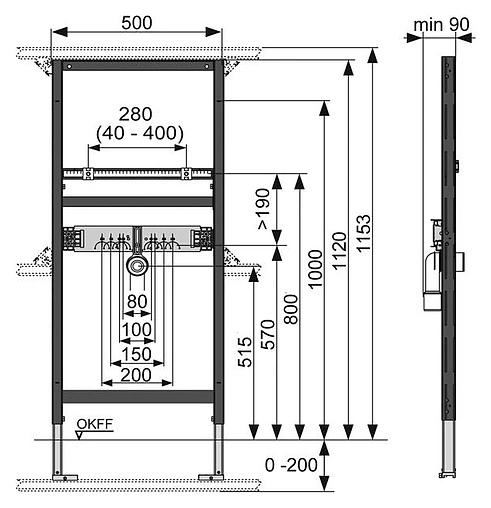 Инсталляция для раковины TECEprofil 9310000